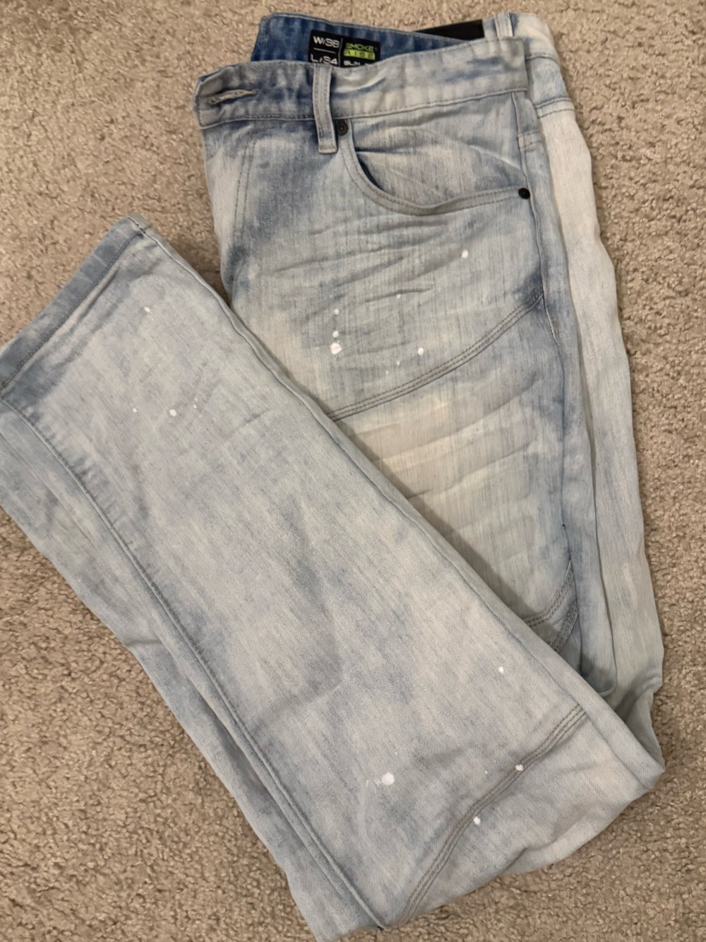 SMOKE RISE Slim Fit Blue Denim Jeans W38 L34